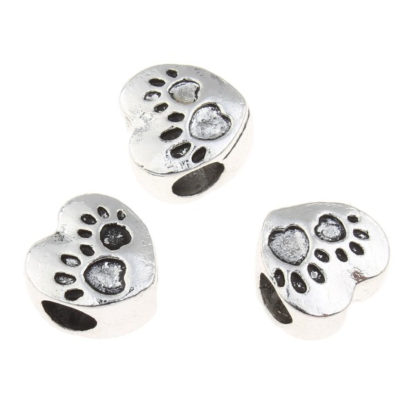 Paw – bead 11x11x8 mm – antique silver – Large hole – 1 pcs.