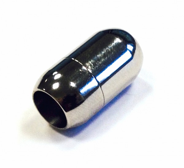 Magnetverschluss 20x12mm - Edelstahl + Sicherung - Lochgröße 8mm - glänzend