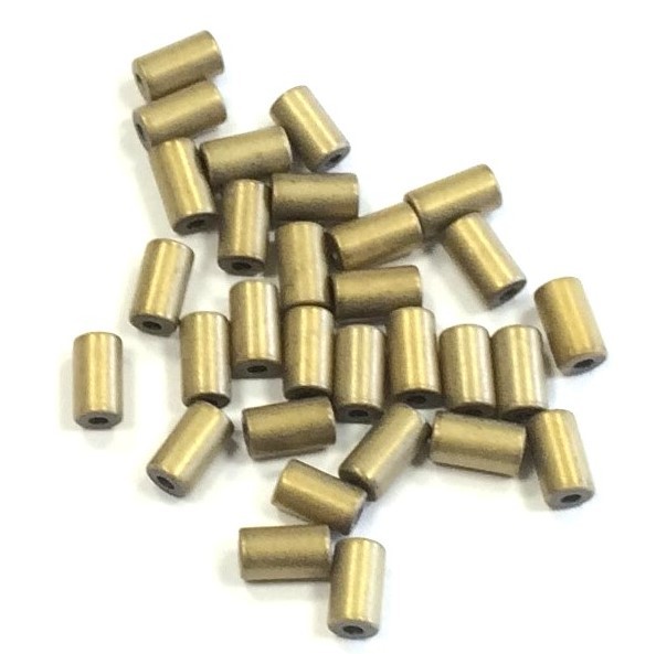 Hämatit Röhren 5x3mm - 30 Stück - gold matt farbig veredelt