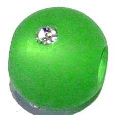 Polarisperle grün 10 mm - mit Swarovski-Kristall
