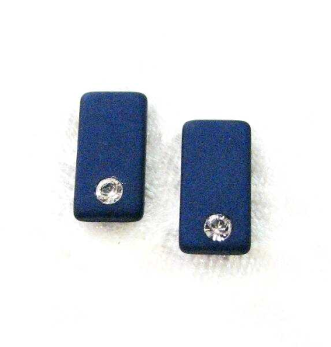 Polaris earring with Swarovski crystal plug stainless steel night blue