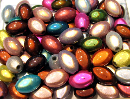 Miracle Beads Farbmix - Olive 9,5x14mm - 50 Gramm ca. 75 Stück