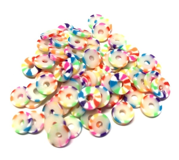 Katsuki beads - Heishi beads 10mm - colorful - 10cm