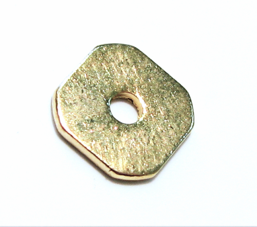 Spacer Quadrat 8x8mm - Farbe: gold - 1 Stück - Loch 2mm - mit abgeschrägten Ecken