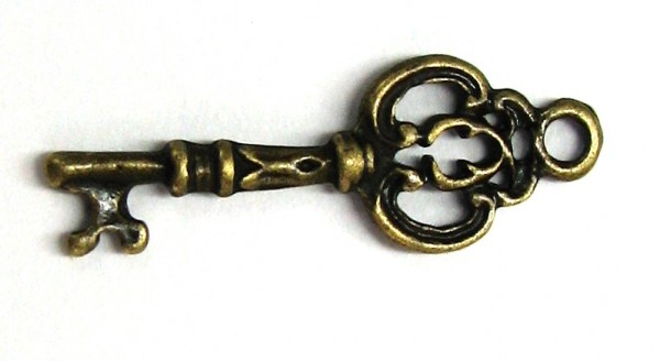Schlüssel - 26x10mm - Anhänger antique bronze