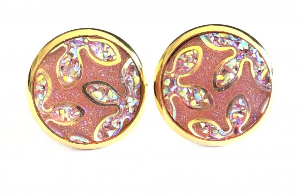 Sunny stud earrings stainless steel 14mm - gold rosé
