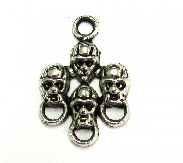 Charms straps – Charms connector Skull multiples – antique silver colored