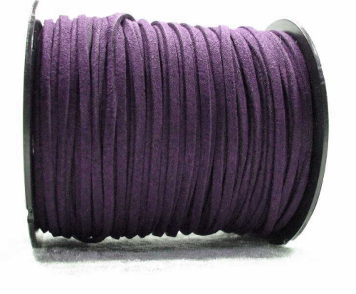 Wool ribbon flat in suede look – dark purple – 1 roll – 91 meter