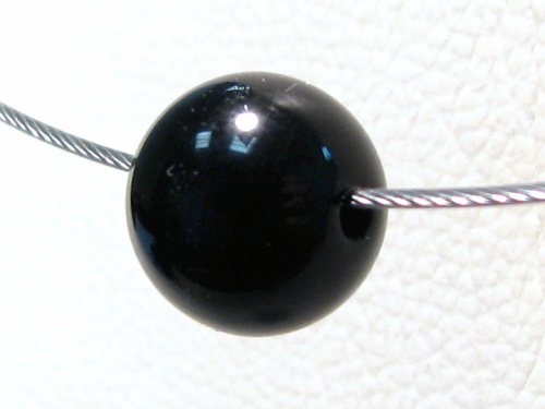 Polarisperle 10mm schwarz glänzend - Kleinloch