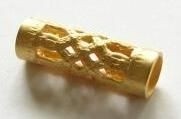 Filigree tube 4x12 mm gold matt – 1 pcs.