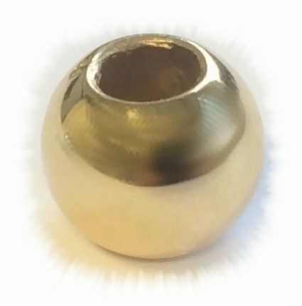 Perle 14mm - Großloch - Farbe: gold glänzend