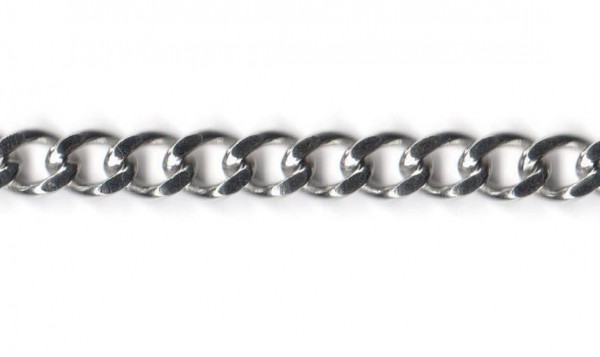 Flat armor chain – stainless steel – 8 mm wide – 50 cm – very solid version