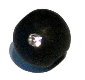 Polarisperle schwarz 8 mm - mit Swarovski-Kristallen